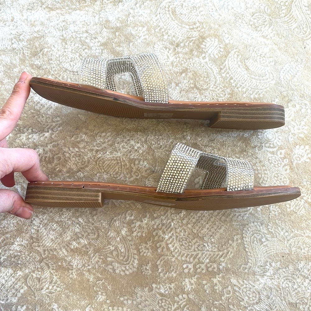 Brand New Madden Girl Rhinestone Crystal Sparkle Slides Sandals H-Band Strap - Picture 11 of 15